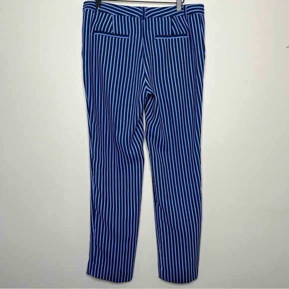 Banana Republic Women Ryan Pants 8 Blue Stripe Office Business Slim Straight - Picture 10 of 11